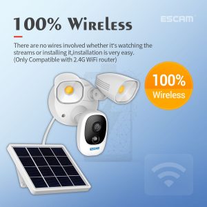 Home Security Camera Solar Powered 1000LM Floodligh