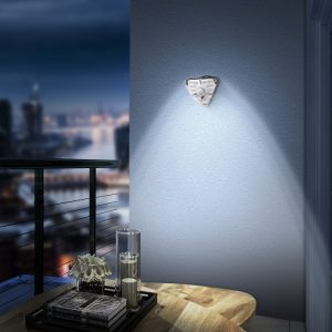 Budget Triangle Shape Light Solar Light Sensor shing the light frow a wall