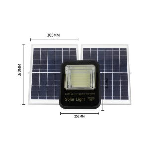 300W bright led lights imge whih two solar panel and with measurement