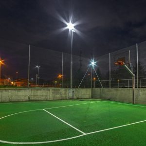 300W bright led lights imge on a basketball court