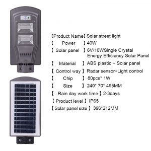 Sensor & Light Control Solar Power Street Light