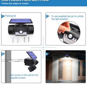 100 SMD Solar Outdoor Waterproof LED Wall Light